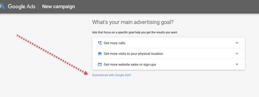 advertising goal in Google Keyword Planner